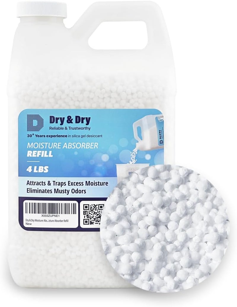 DRYDRY Moisture Absorbers Refill Beads (4 LBS) - Dehumidifiers for Home Dehumidifier for Basement Dehumidifiers for Bedroom Small Dehumidifiers Dehumidifiers Moisture Absorbers - Image 1